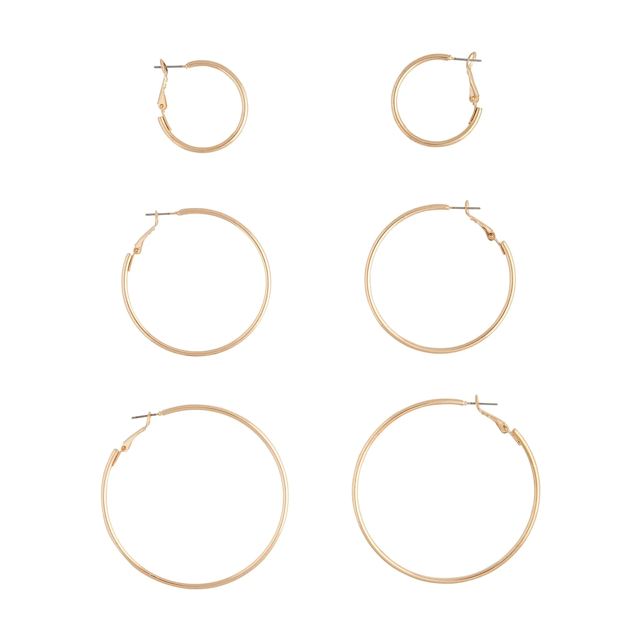 Gold Sleeper Round Hoop Earring Pack sold by lovisa