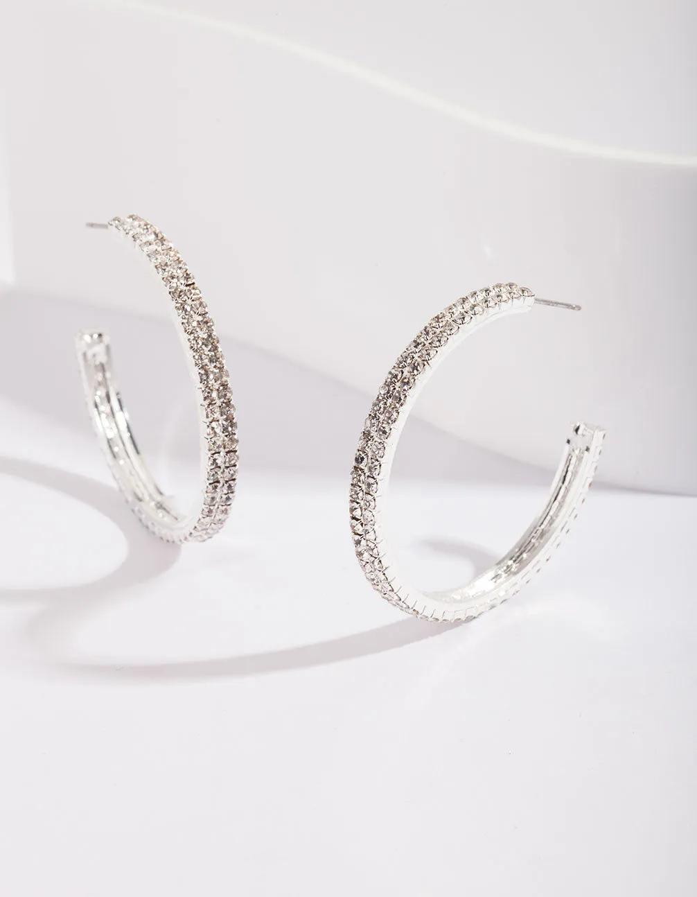 Double Row Diamante Hoop Earrings sold by lovisa product image thumbnail 2