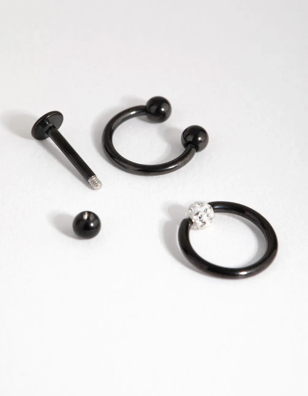 Matte Surgical Steel Ferido Stud & Ring Earring Pack sold by lovisa