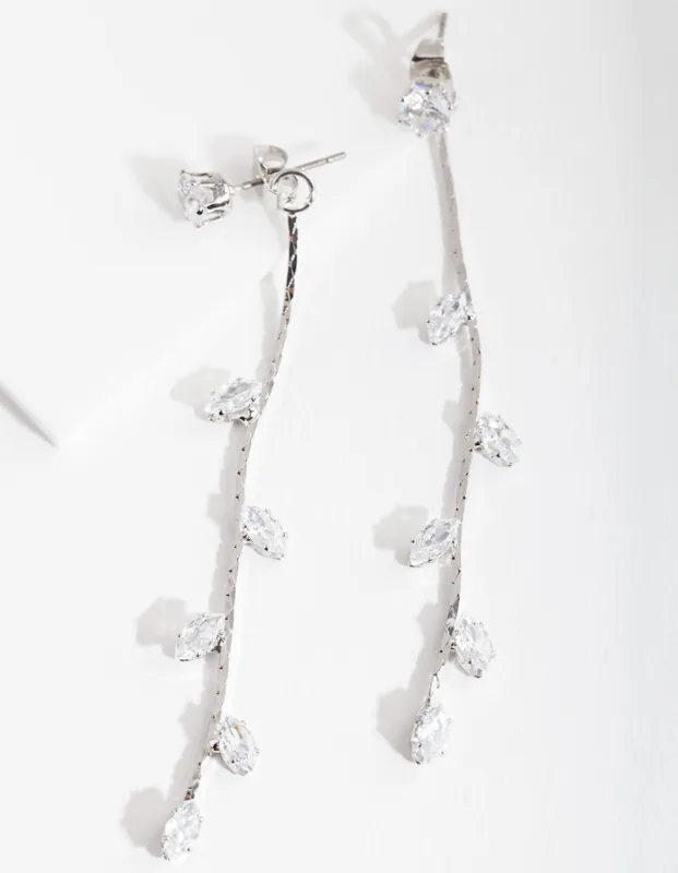 Cubic Zirconia Floral String Earrings sold by lovisa