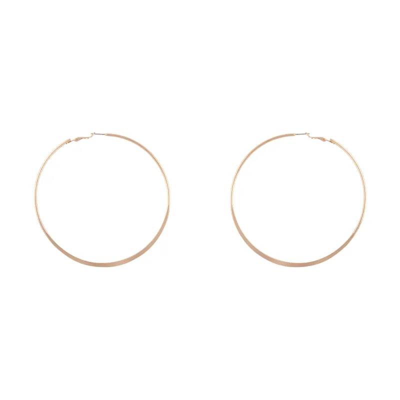 Gold Flat Edge Hoop 9cm Earring Pack sold by lovisa