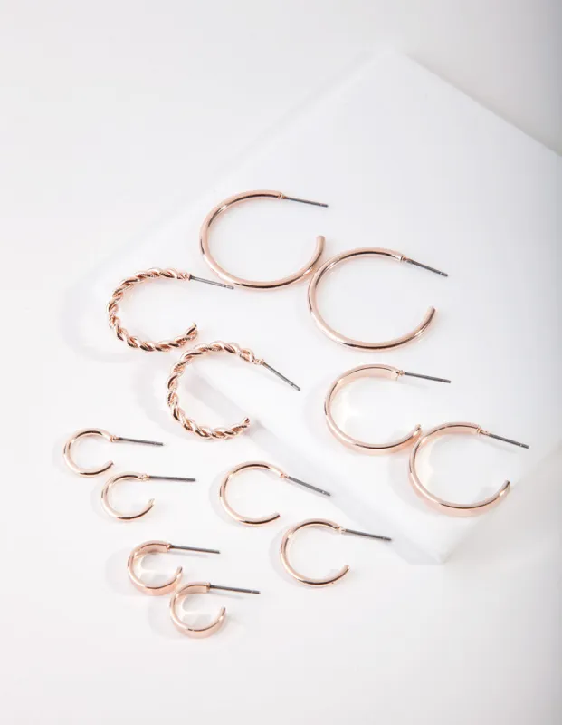 Rose Gold Sleeper Earring 6-Pack sold by lovisa