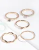 Pastel Gold Acrylic Marble Ring 8-Pack sold by lovisa