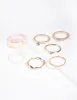 Pastel Gold Acrylic Marble Ring 8-Pack sold by lovisa
