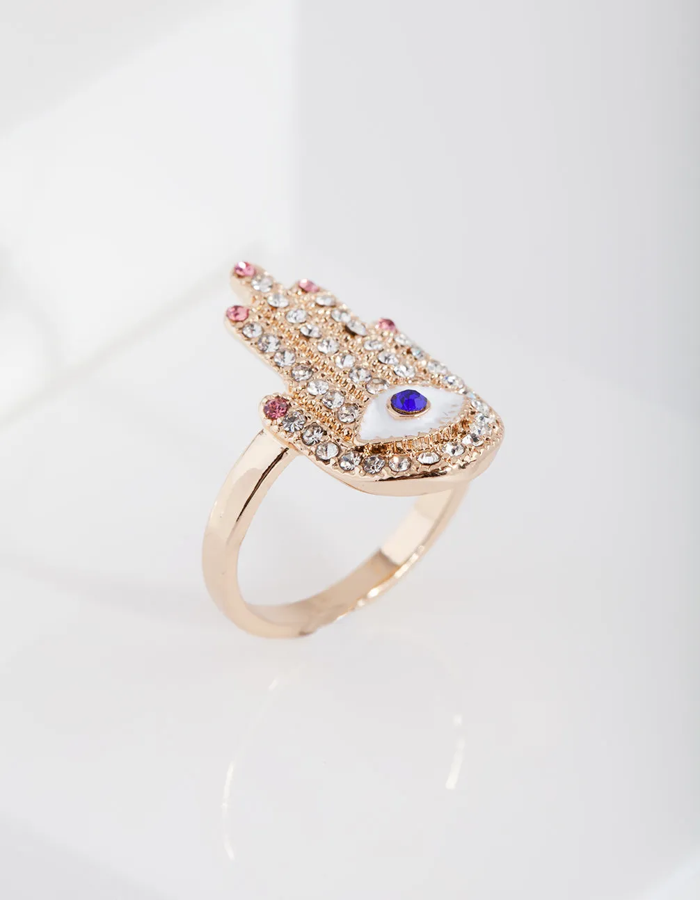 Gold Blue Diamante Eye Ring sold by lovisa product image thumbnail 3