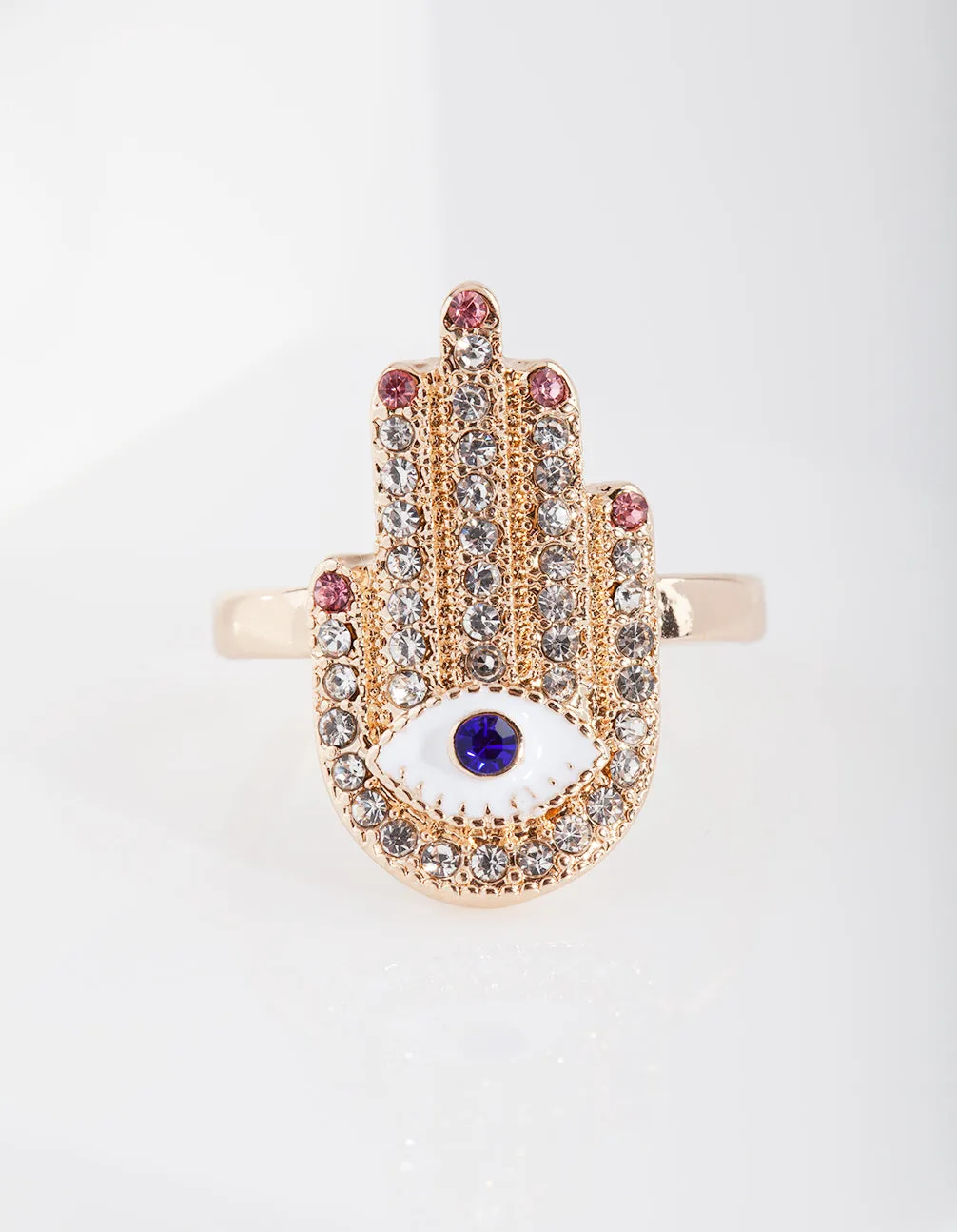 Gold Blue Diamante Eye Ring sold by lovisa product image thumbnail 2