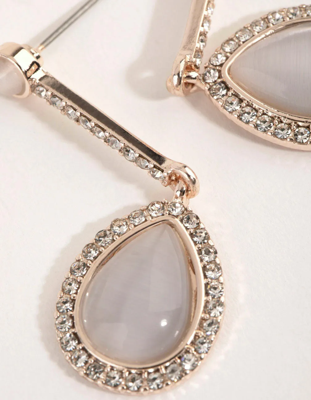 Rose Gold Cats Eye Teardrop Earrings sold by lovisa product image thumbnail 3