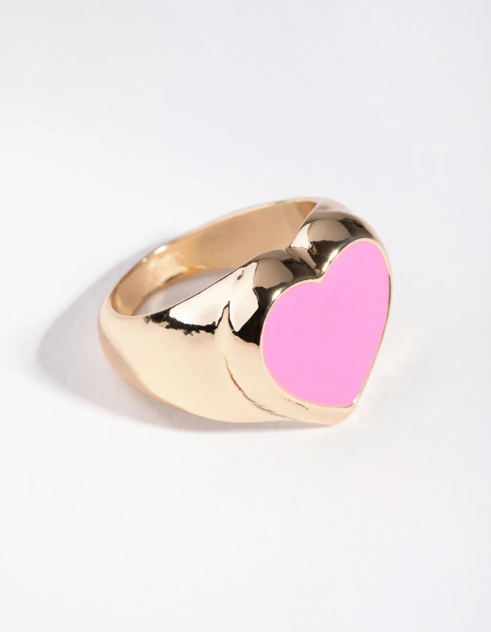 Gold Mega Heart Ring sold by lovisa