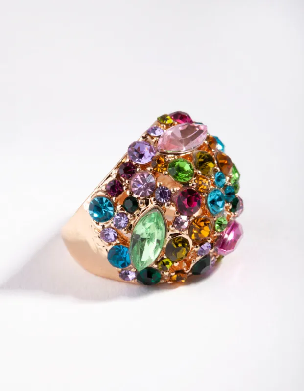Gold Celestial Diamante Ring sold by lovisa