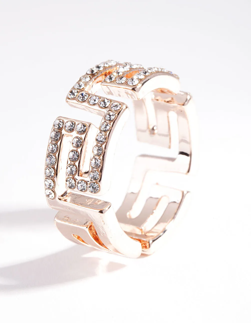 Rose Gold Diamante Greek Key Ring sold by lovisa product image thumbnail 2