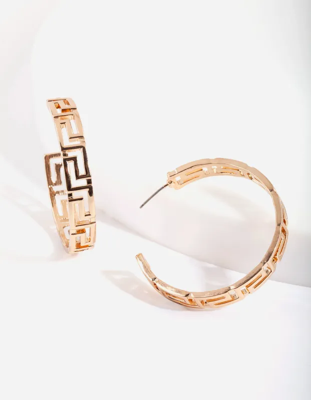 Gold Grecian Hoop Earrings sold by lovisa