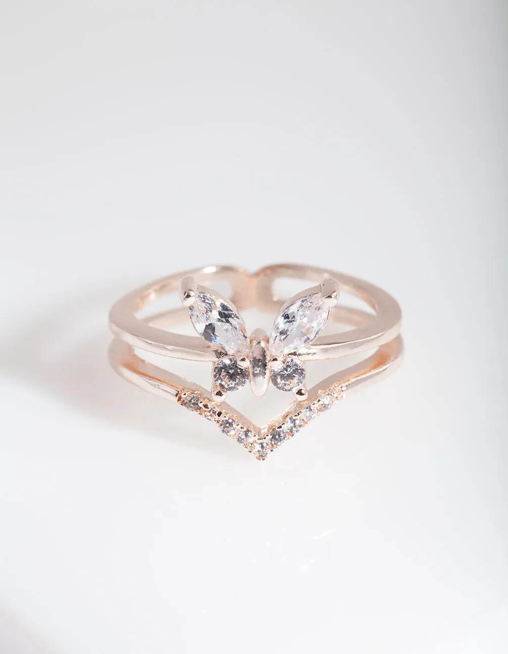 Rose Gold Cubic Zirconia Butterfly Ring sold by lovisa product image thumbnail 4