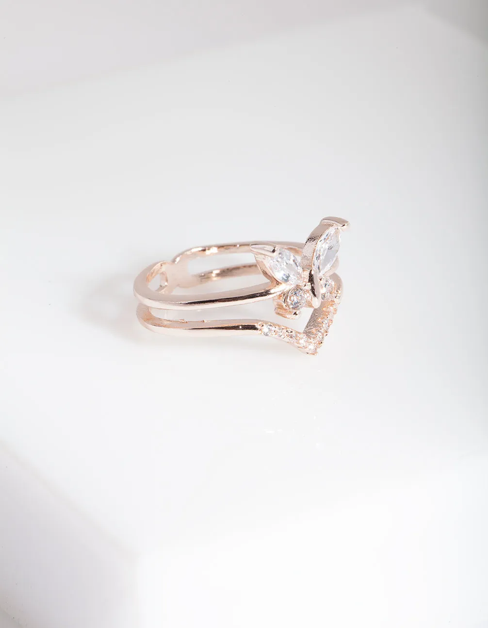 Rose Gold Cubic Zirconia Butterfly Ring sold by lovisa product image thumbnail 3