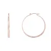 Rose Gold Diamante Detailed Hoop Earrings sold by lovisa