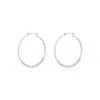 Rose Gold Diamante Detailed Hoop Earrings sold by lovisa