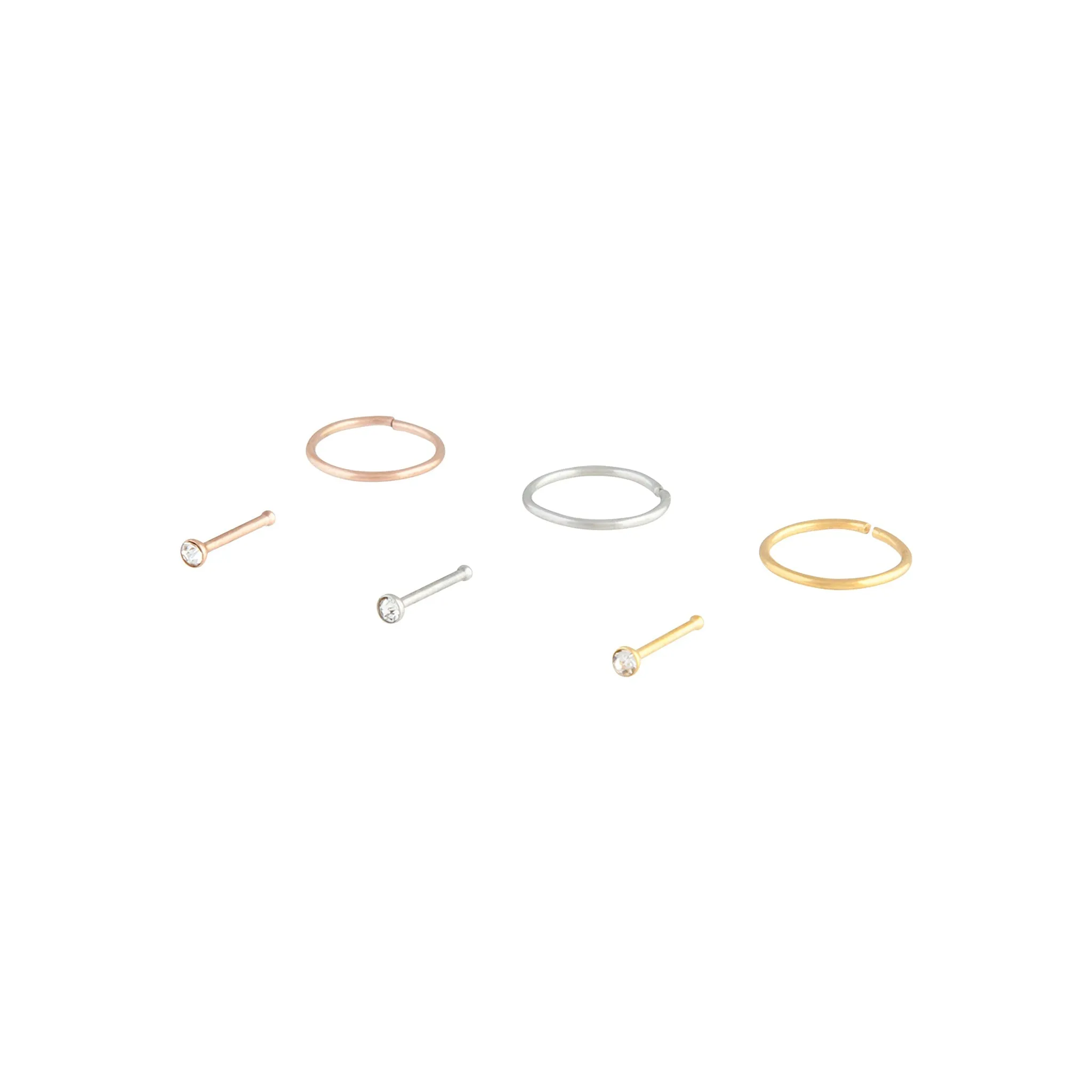 Small Diamante Pin Nose Ring 6-Pack sold by lovisa