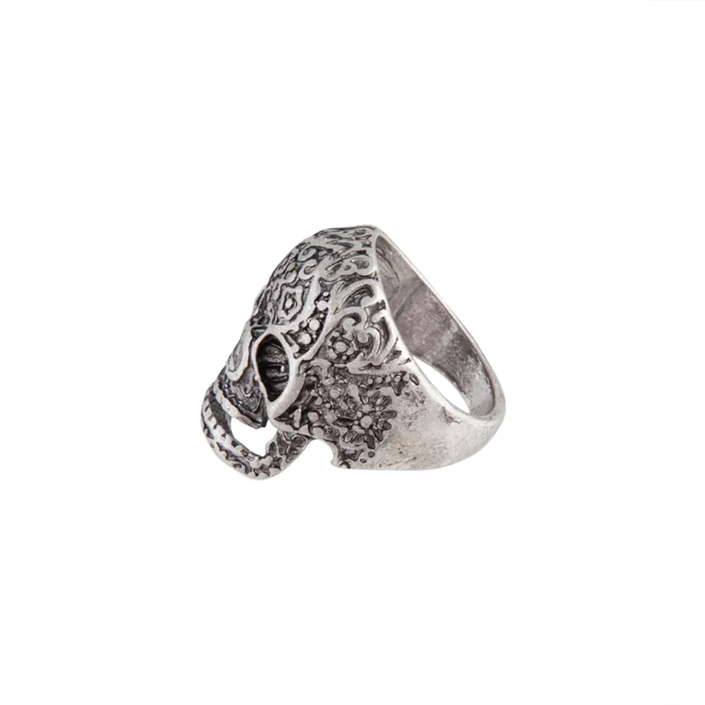Antique Silver Detailed Skull Ring sold by lovisa product image thumbnail 4