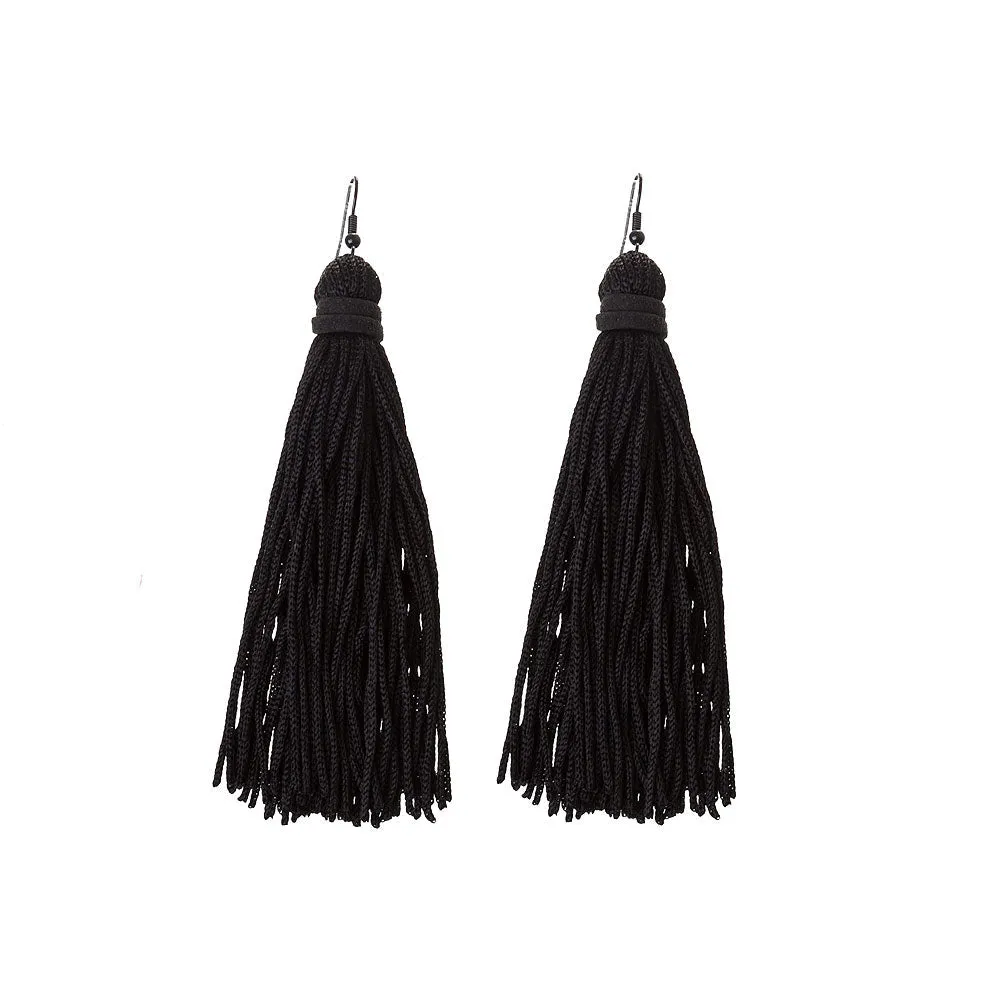 Black Tassel Earrings sold by lovisa