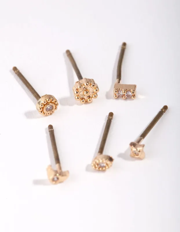 Gold Micro Celestial Earrings sold by lovisa