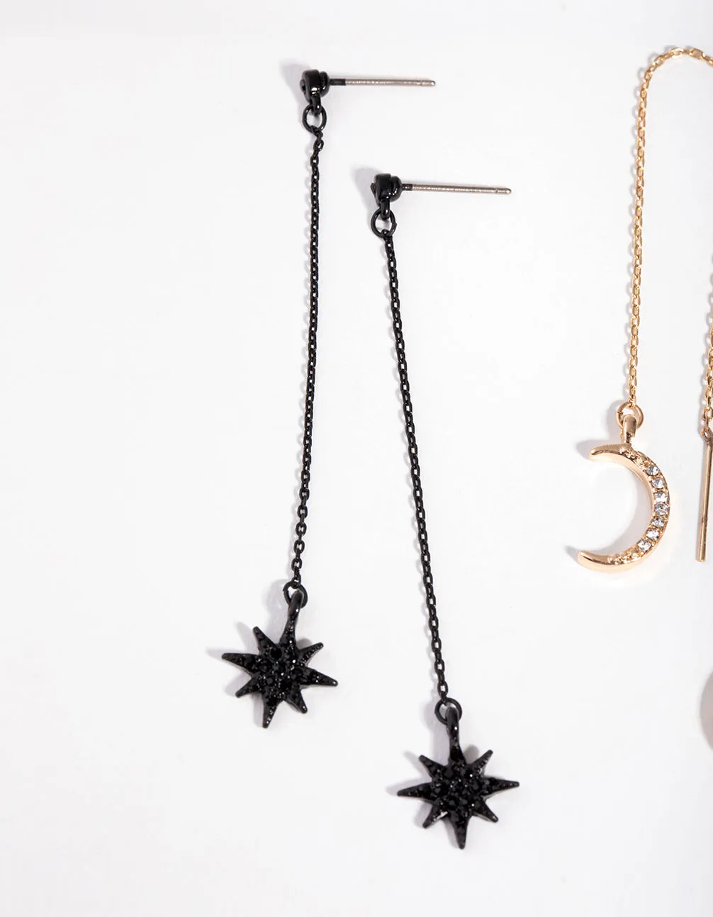 Matte Diamante Star & Moon Pack Earring sold by lovisa product image thumbnail 3