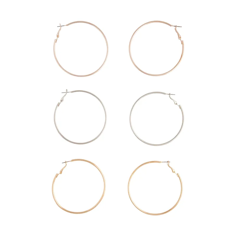 Mix Tube Big Hoop Earring Pack sold by lovisa