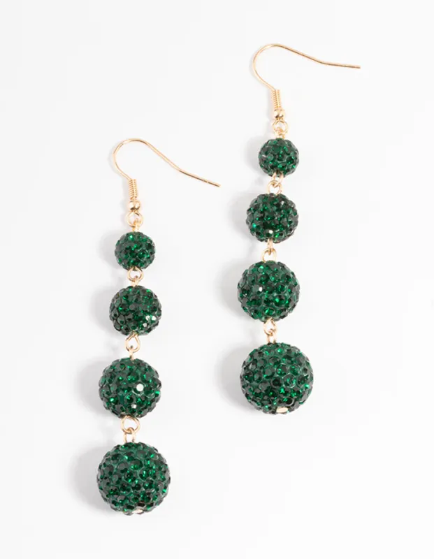 Gold Triple Ball Drop Earrings sold by lovisa
