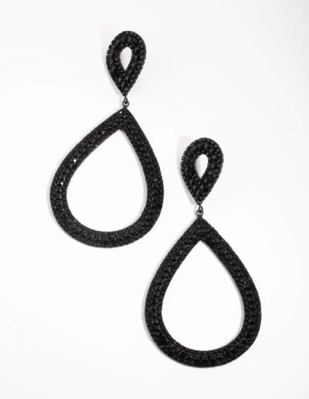 Gunmetal Teardrop Statement Earrings sold by lovisa