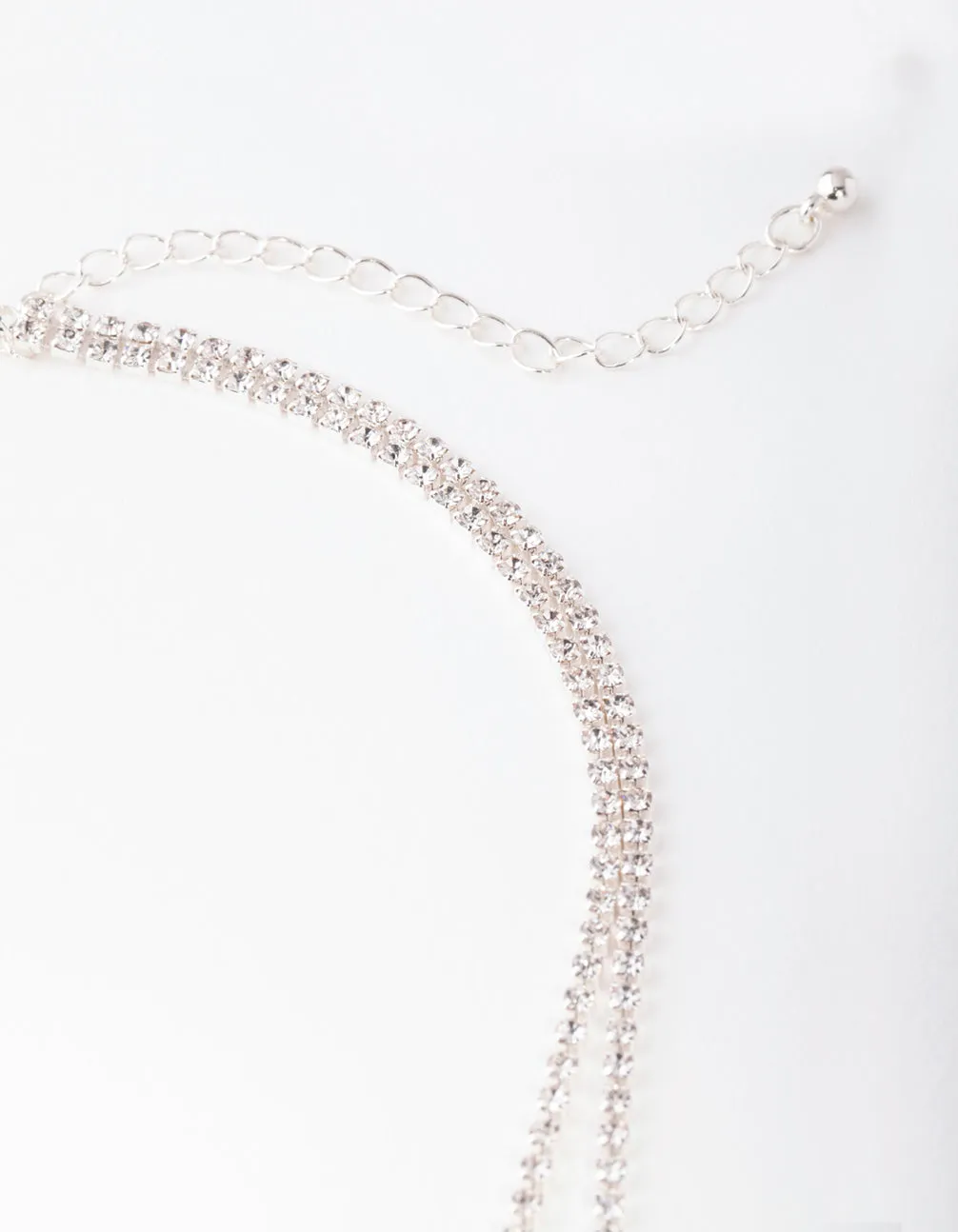 Silver Diamante Double Row Point Necklace sold by lovisa product image thumbnail 3