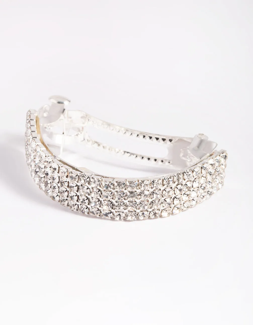 Silver Diamante Barette Clips sold by lovisa