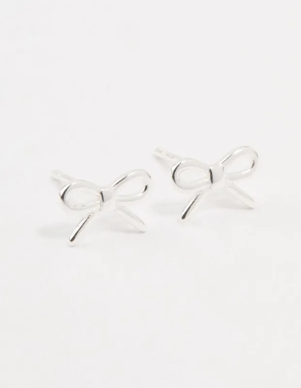 Sterling Silver Cut Out Bow Stud Earrings sold by lovisa