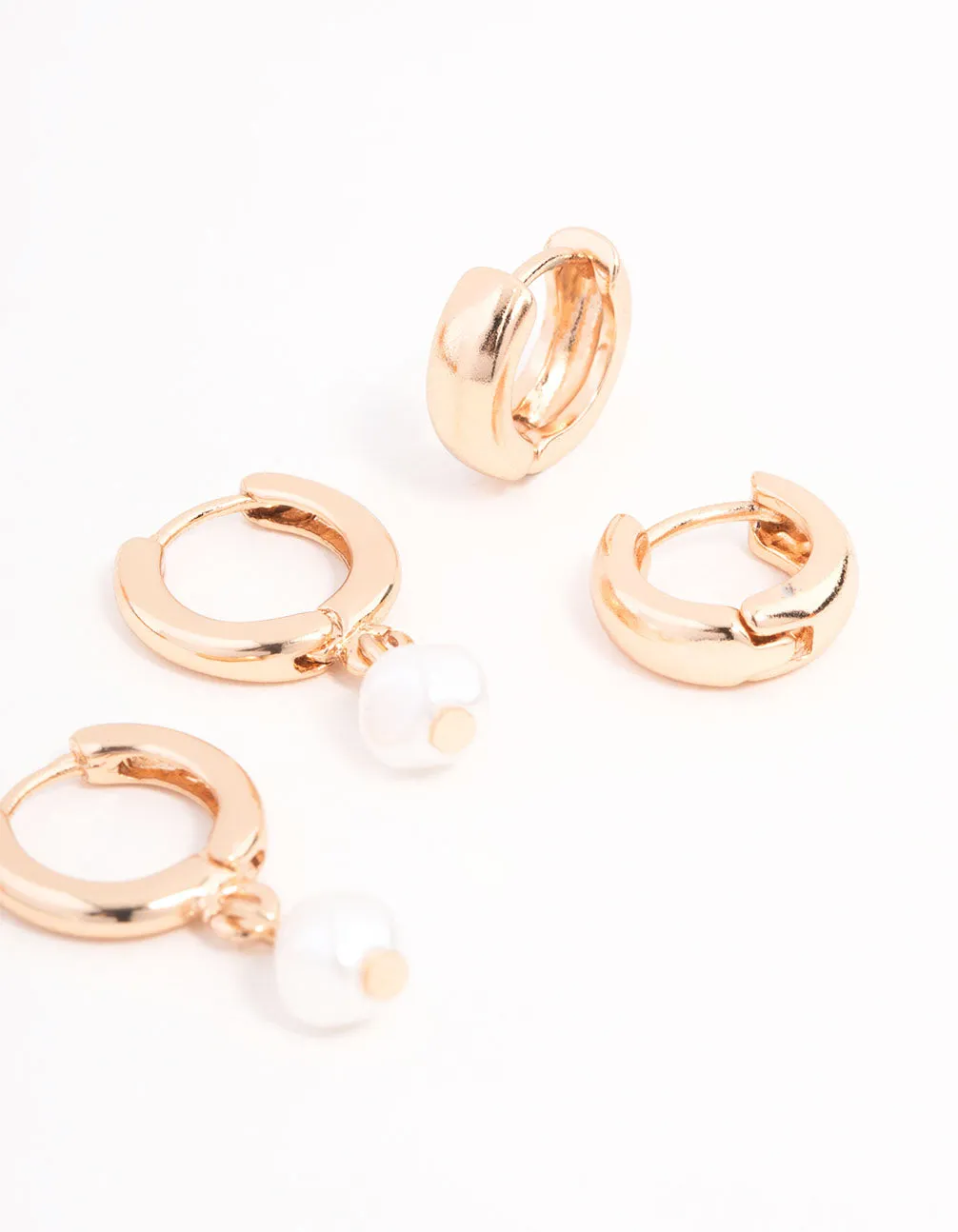 Pearl Huggie Earrings 3-Pack sold by lovisa product image thumbnail 3