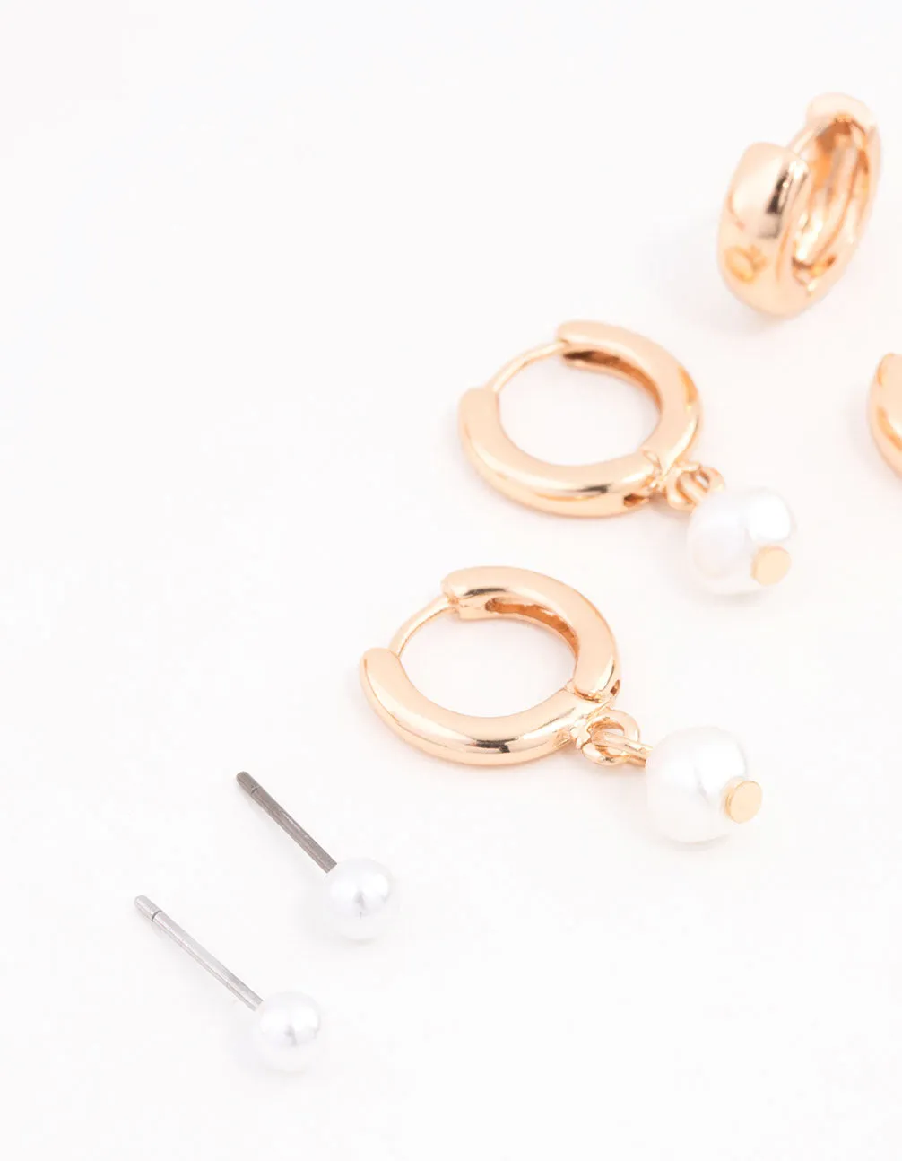 Pearl Huggie Earrings 3-Pack sold by lovisa product image thumbnail 2