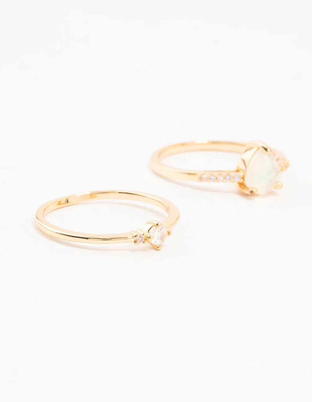 Gold Plated Elegant Pear Stacking Rings 3-Pack sold by lovisa product image thumbnail 2
