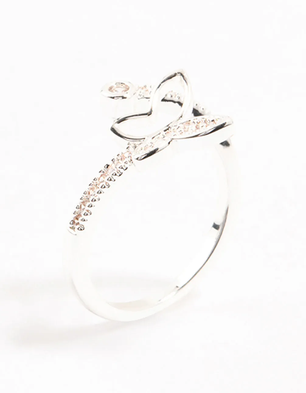 Silver Plated Butterfly Cubic Zirconia Wrapped Ring sold by lovisa product image thumbnail 2