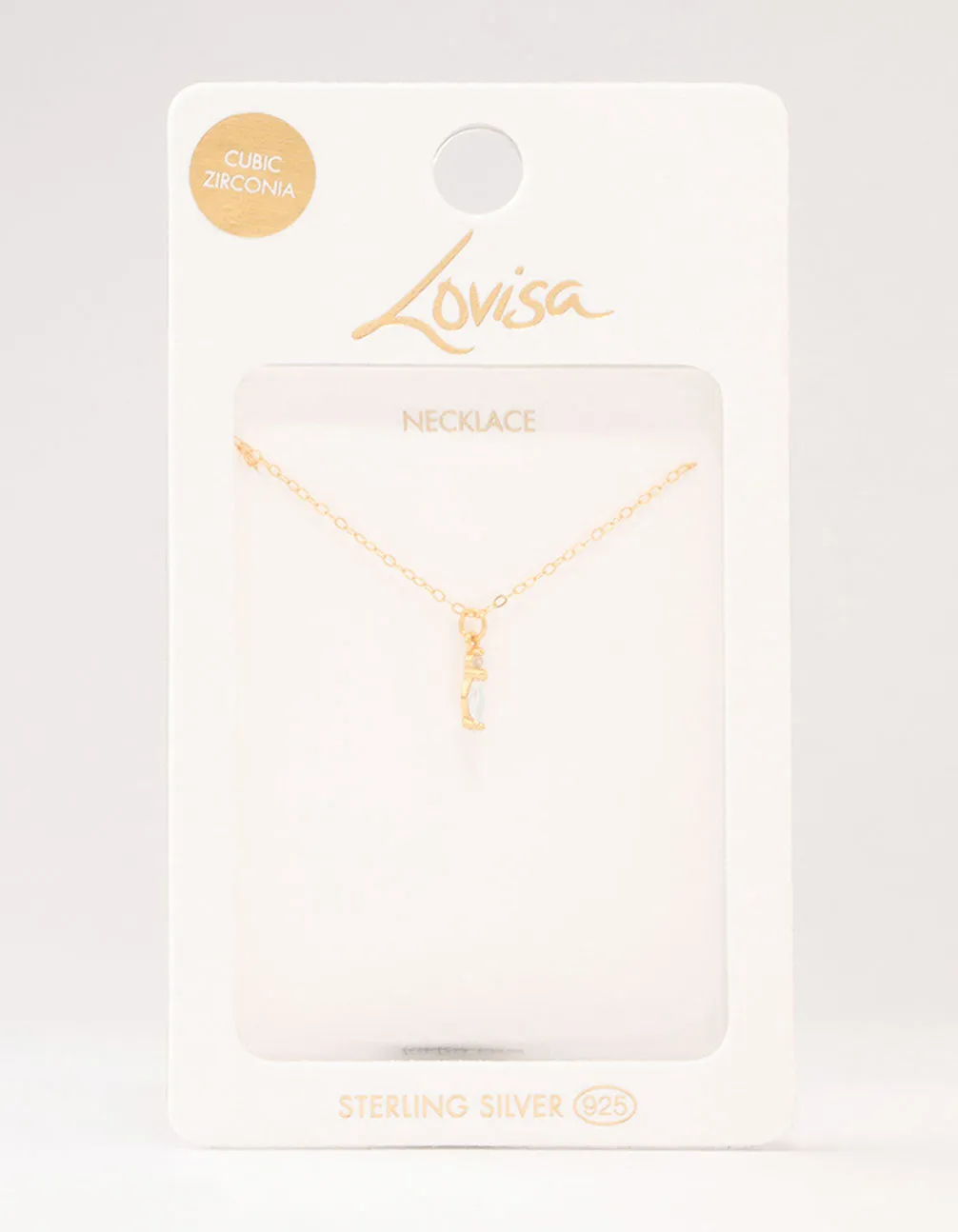 Gold Plated Sterling Silver Marquise Pendant Necklace sold by lovisa product image thumbnail 3