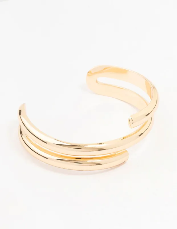 Gold Metal Wrap Cuff Bracelet sold by lovisa