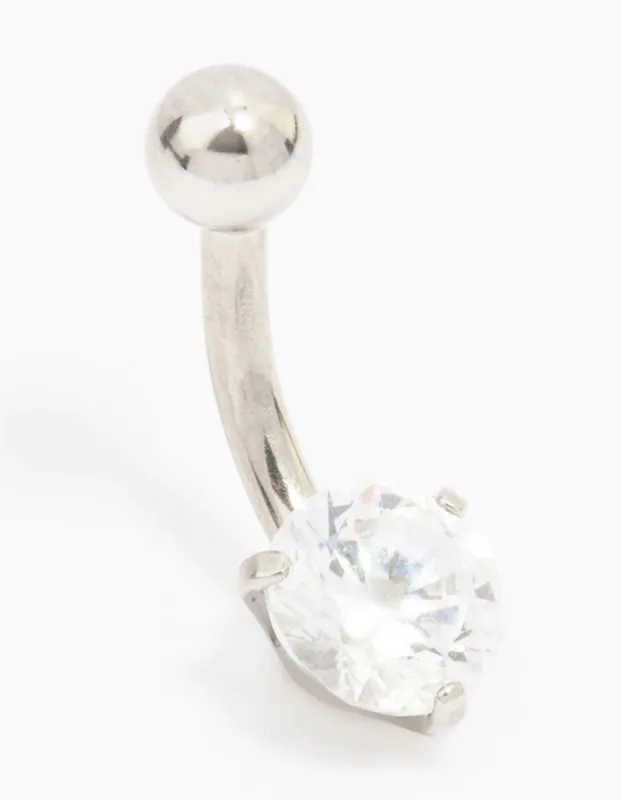 Surgical Steel Round Cubic Zirconia Mini Belly Piercing sold by lovisa