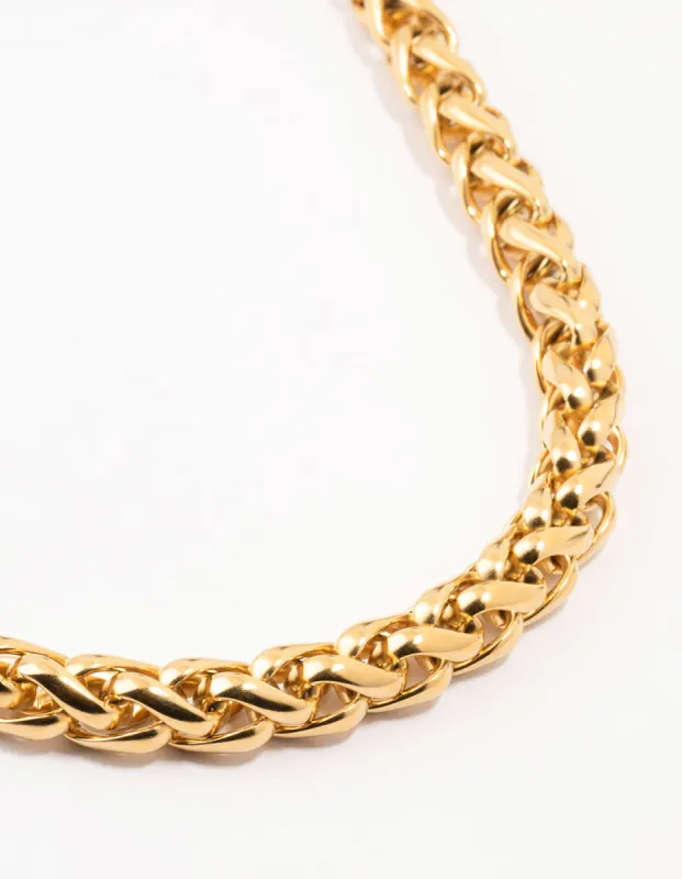 Waterproof Gold Plated Stainless Steel Paloma Chain Short Necklace sold by lovisa