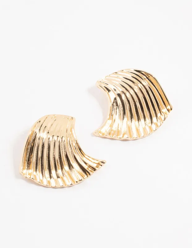 Gold Molten Wrapped Stud Earrings sold by lovisa