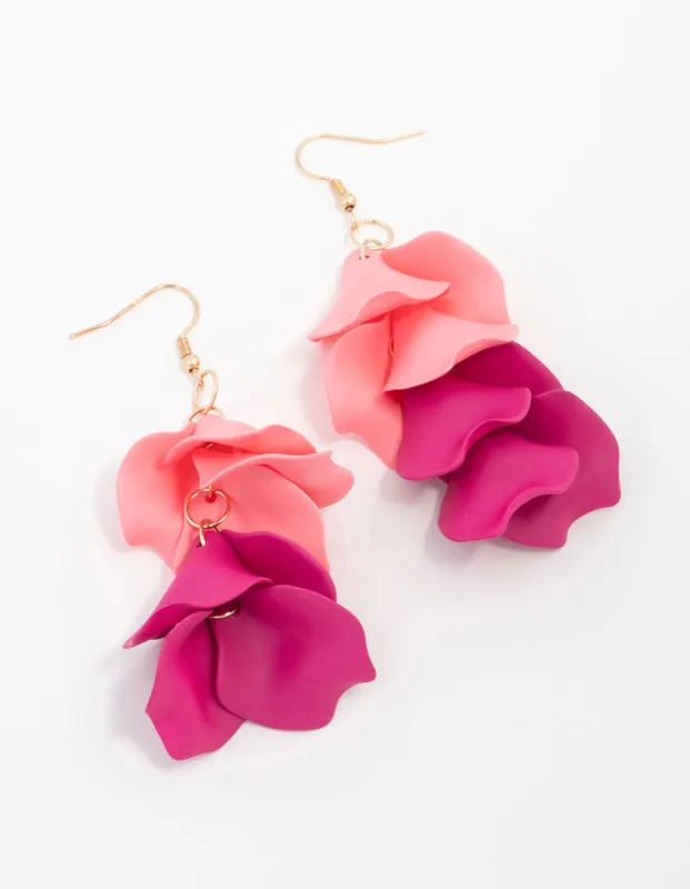 Pink Coated Petal Drop Earrings sold by lovisa