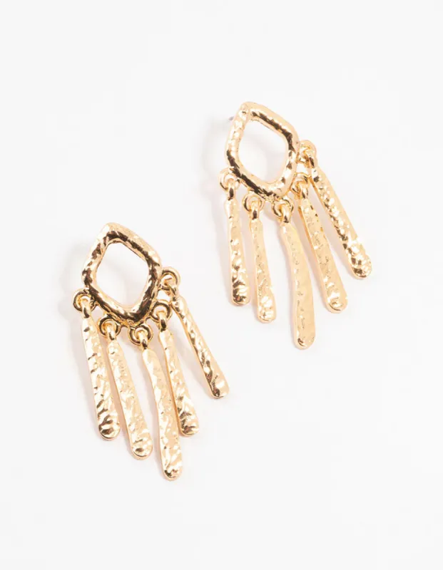 Gold Molten Drop Earrings sold by lovisa