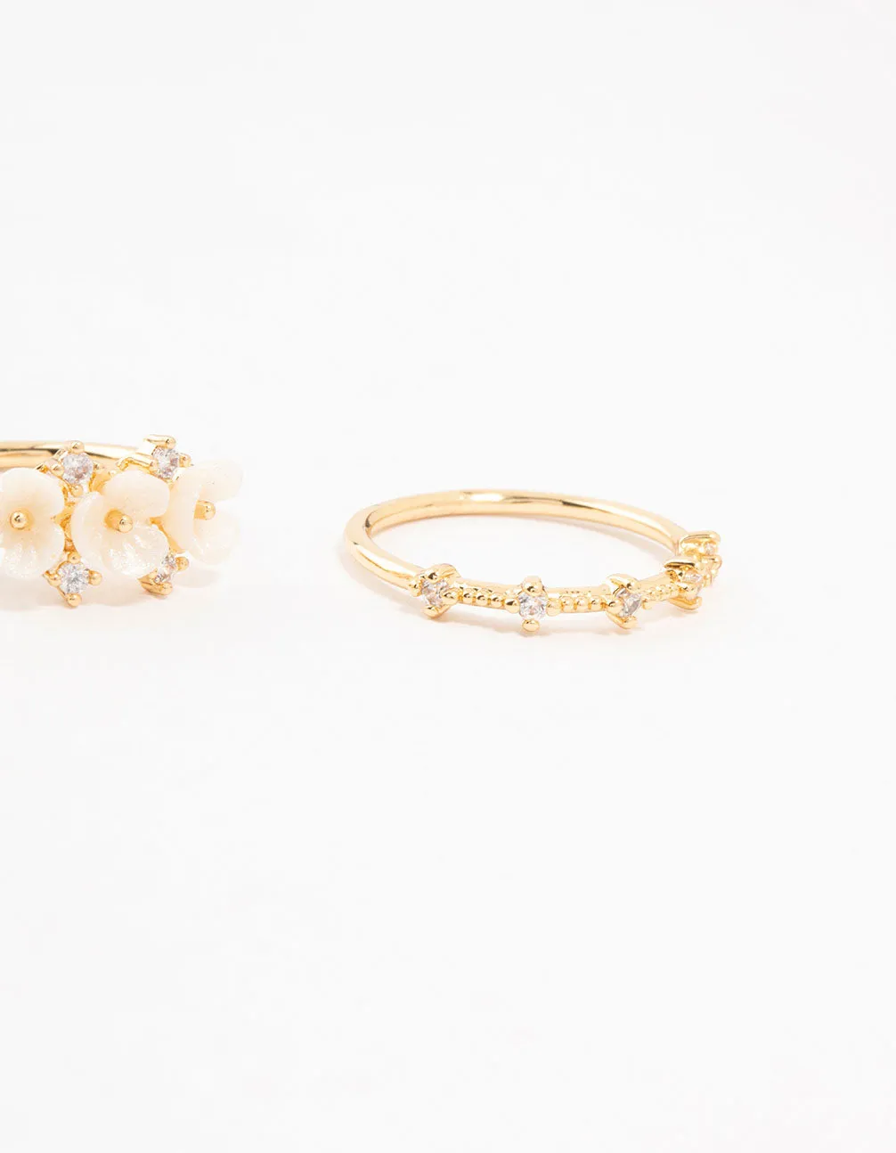 Gold Plated Triple Flower Stacking Rings 3-Pack sold by lovisa product image thumbnail 3