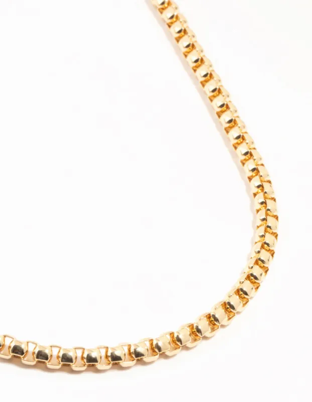 Gold Plated Thick Round Chain Necklace sold by lovisa