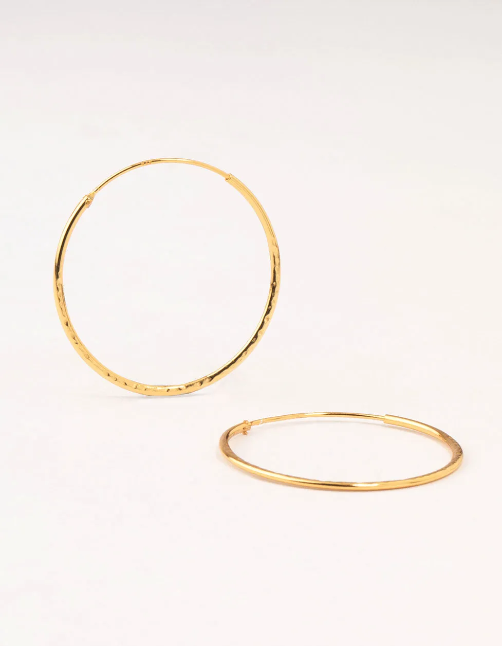 Gold Plated Sterling Silver Textured Hoop Earrings sold by lovisa