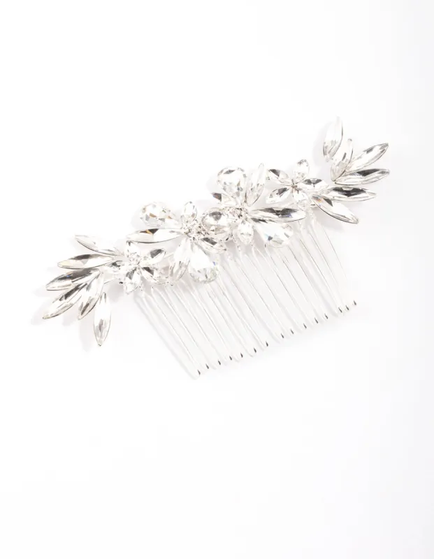 Silver Crystal Ice Flower Comb sold by lovisa