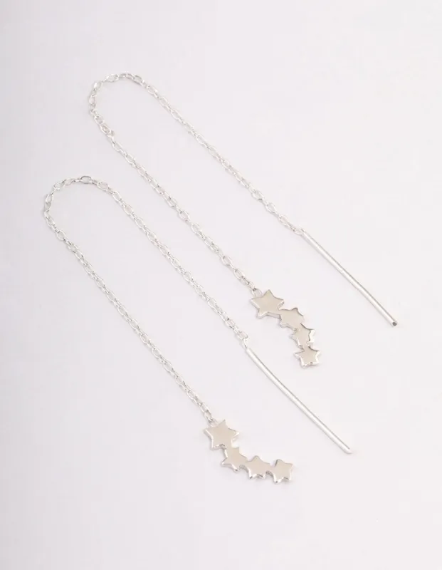 Sterling Silver Star Threader Earrings sold by lovisa