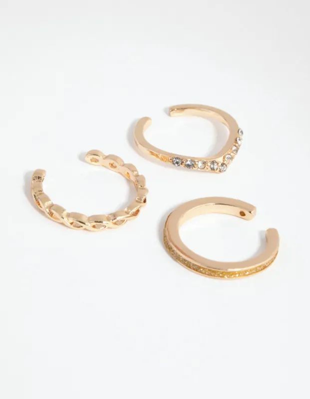 Gold Diamante Band Toe Ring Pack sold by lovisa