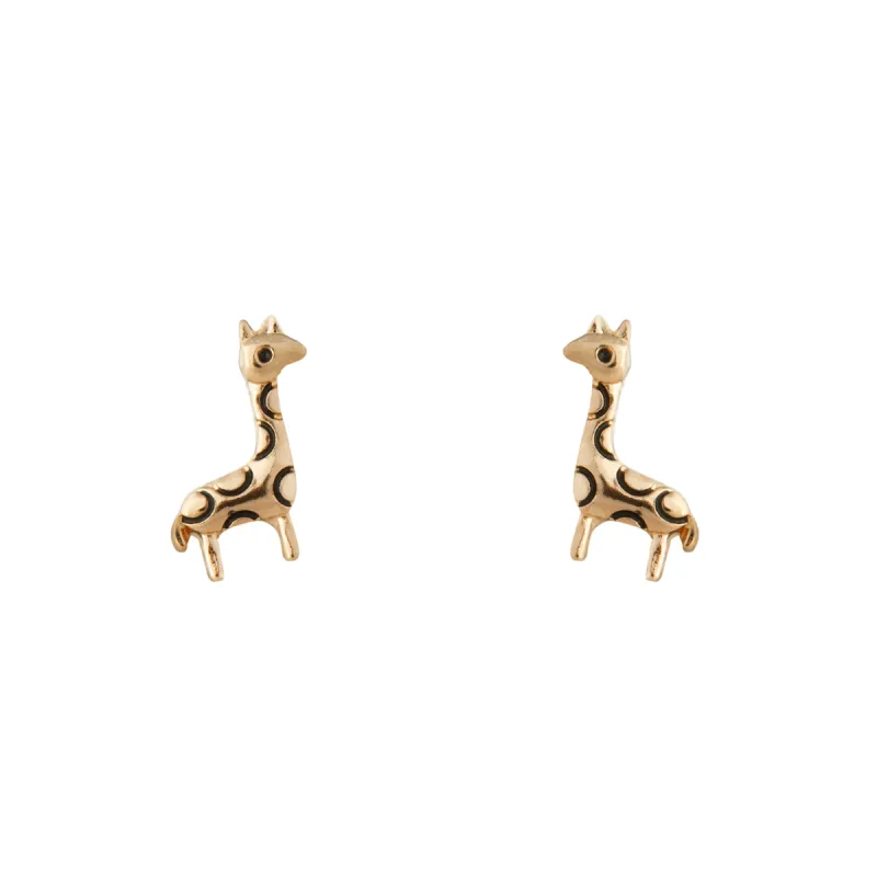 Gold Etched Giraffe Stud Earrings sold by lovisa