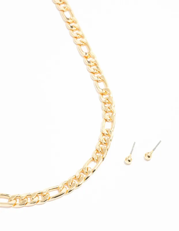 Gold Plated Figaro Chain Necklace sold by lovisa