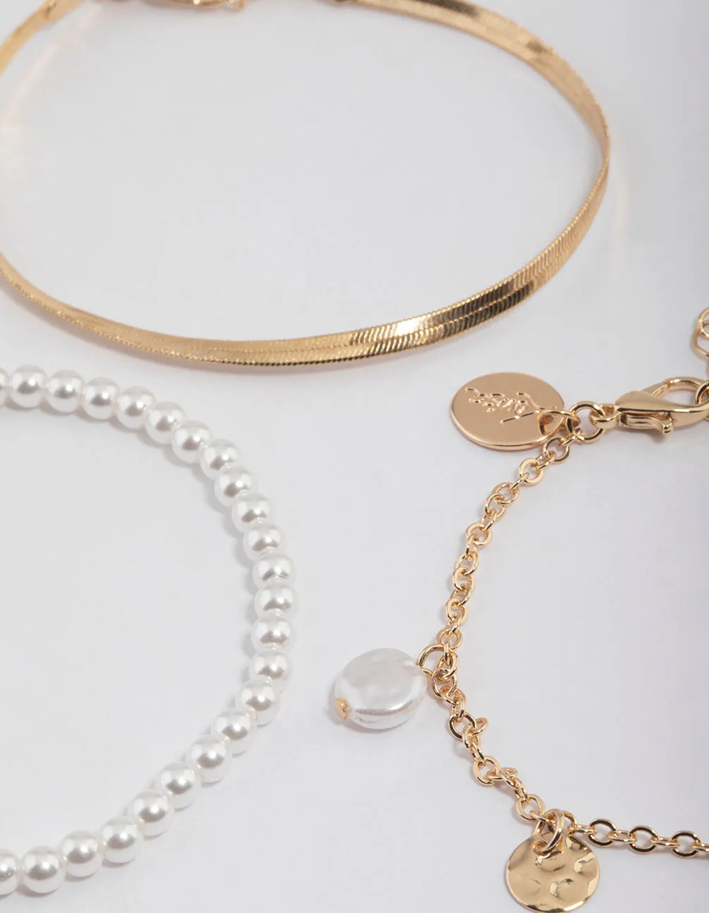 Gold Pearl & Heart Charm Bracelet Pack sold by lovisa product image thumbnail 2